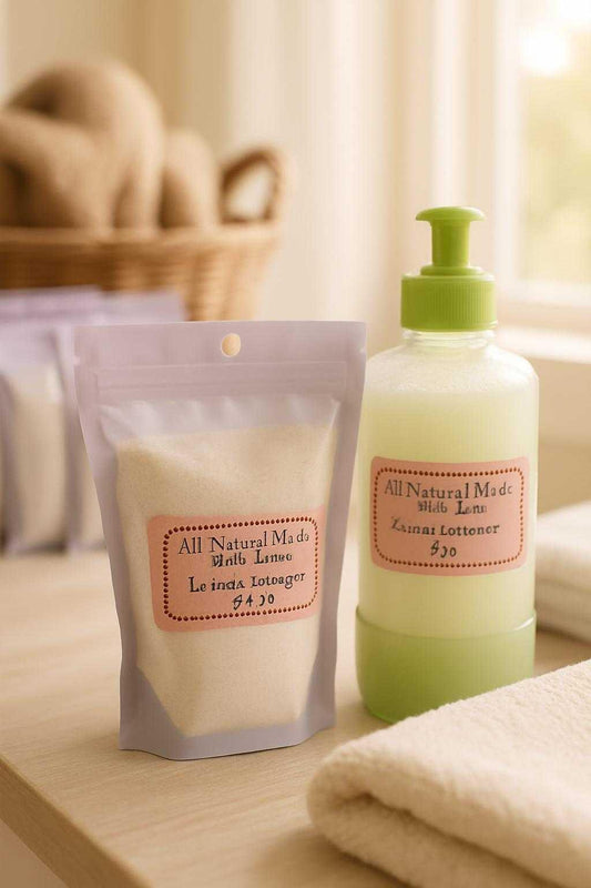 All natural laundry detergent, and fabric softener